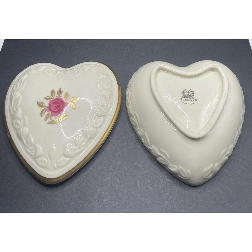 Lenox Rose Heart Trinket Jewelry Candy Dish. New. Perfect‎ Valentine's Day Gift